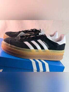 adidas Gazelle Bold W in Black and White “Triple Stack” Womens 10